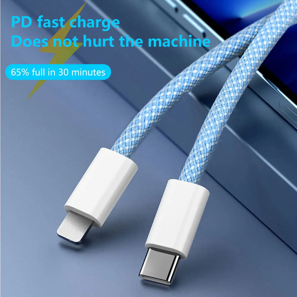 Cáp dữ liệu sạc nhanh, 3 màu có sẵn, dành cho iPhone14 / 13 / 12 / 11 và Type C, chiều dài 1M, sạc nhanh, cáp dữ liệu