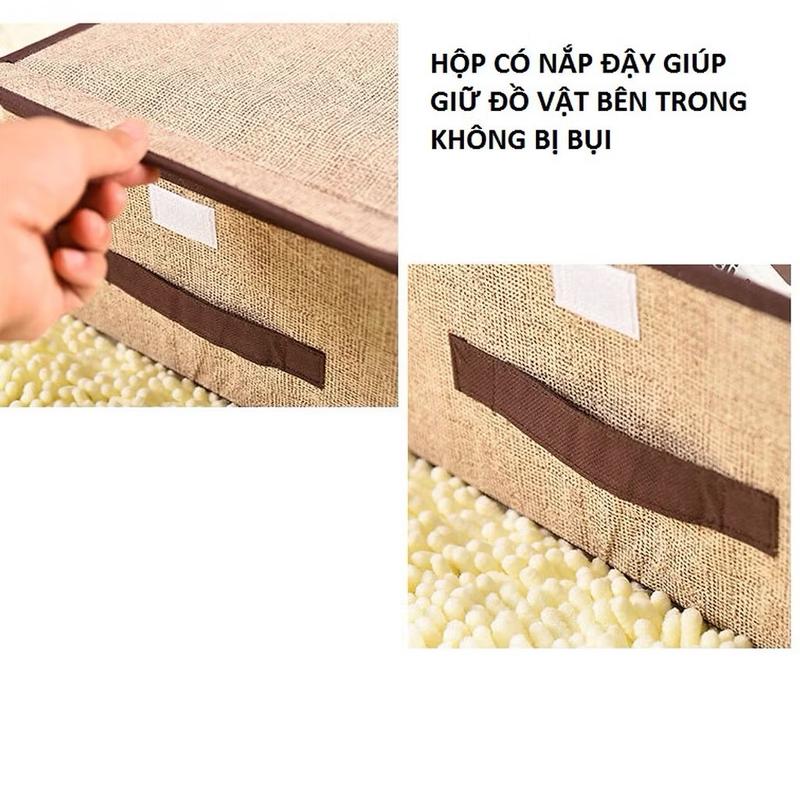 ￼Hộp đựng đồ bằng vải, combo 2 hộp to nhỏ 3
