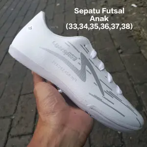 Sepatu Futsal Anak 33 s/d 38  Reborn Putih silver