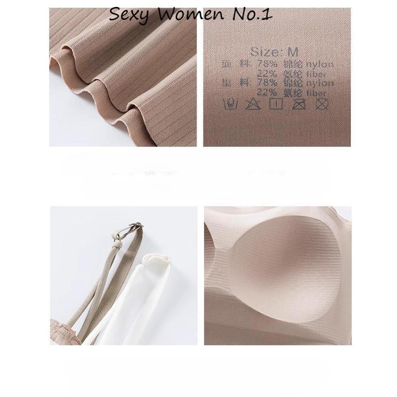 M-L Ice Silk bra-top with chest pad camisole female soft vest bra+Top Womenswear Lingerie 7