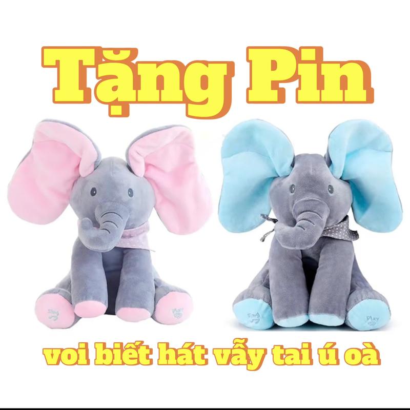 Đồ Chơi Voi Ú Òa Biết Hát, Biết Vẫy Tai Đồ Chơi Voi Nhồi Bông Peekaboo Dễ Thương Dành Cho Bé voi nhún nhảy  đồ chơi