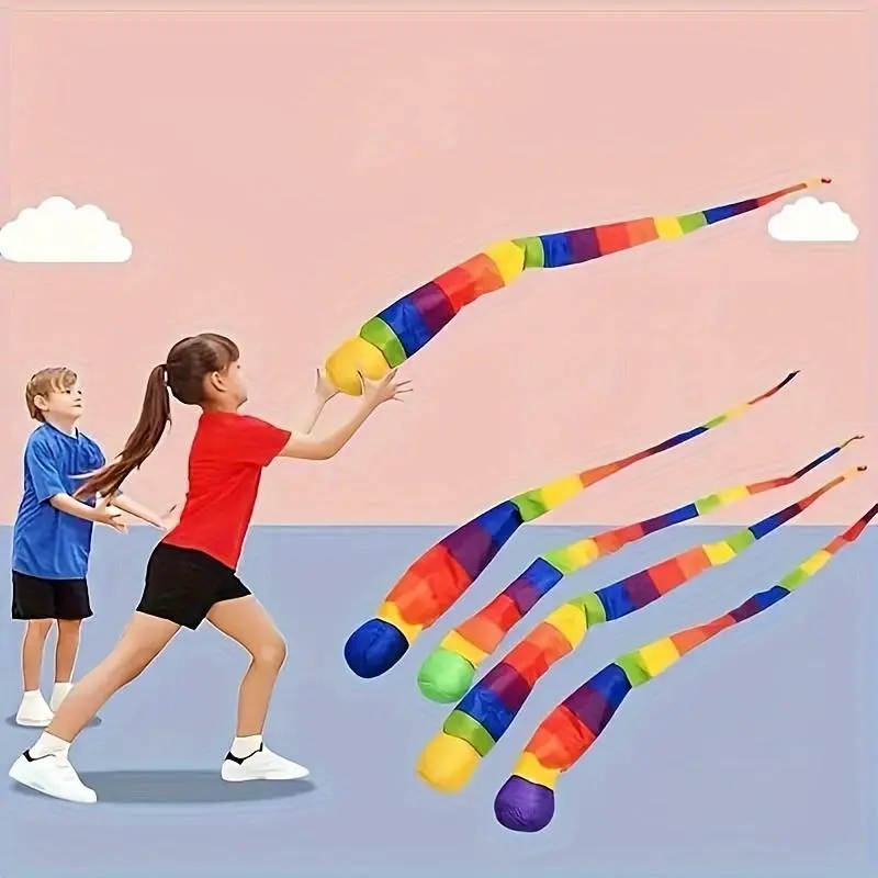 Outdoor Throwing Ball Toy, 1 Count Soft Ball Design Colorful Kite Ball, Interactive Game Toy, Outdoor Sports Toy for Kids, Sports & Outdoor Play Toy, Silicone Ball Set 2