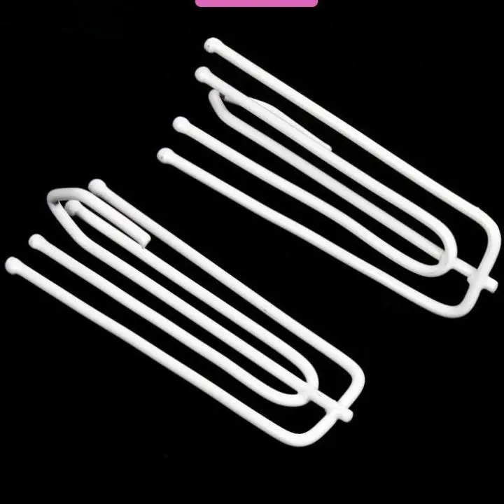 15pcs CURTAIN HOOK / PLEAT HOOK White Metal Deep Pinch Pleat 4 Prong