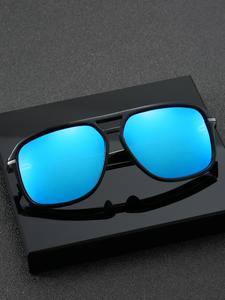 Unisex Classic Vintage Plain Oval Frame Double Beam Sunglasses, Casual Outdoor Sports Cycling Glasses, Travel Accessories