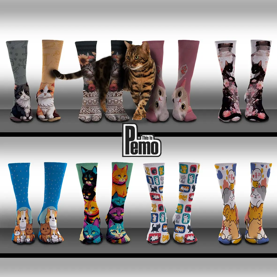 THIS IS PEMO - Kaos Kaki Jempol FullPrint Dewasa #005