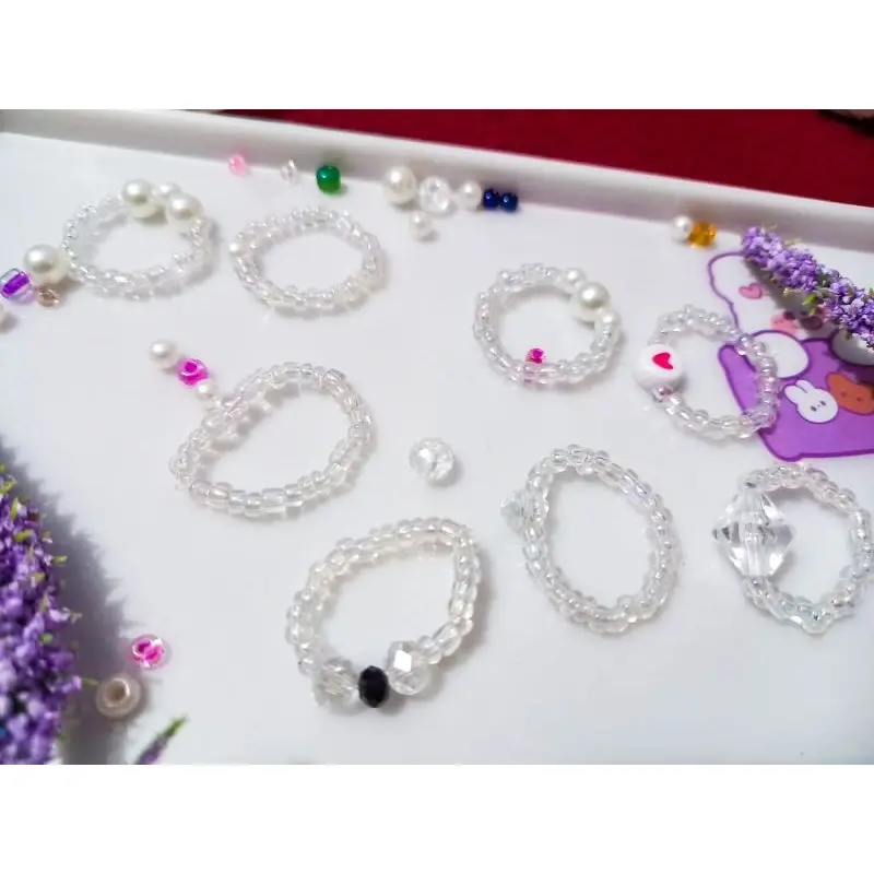 Pearl Shiny Ring. Cincin Gradasi pelangi Doff Glossy Cute Korea Ring(MINIMAL ORDER 3 CICIN)