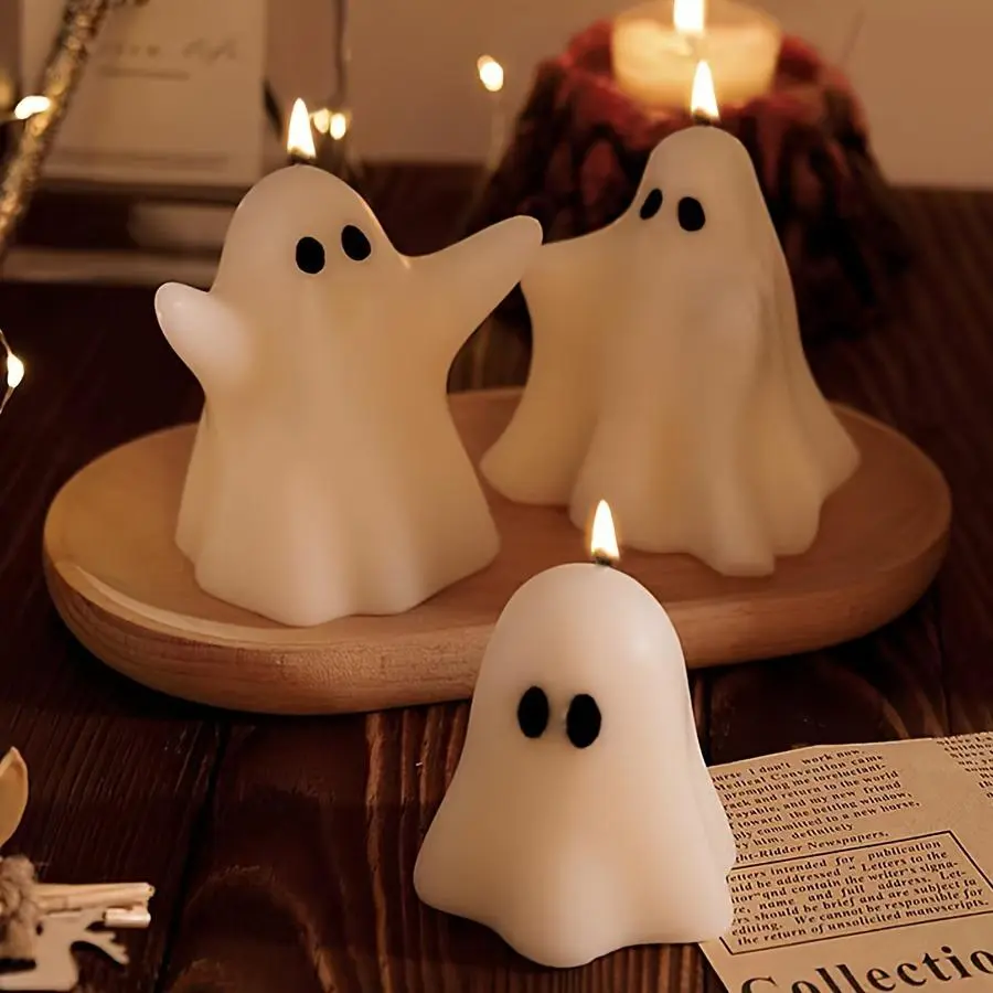 Ghost Design Scented Candle, 1 Count Cartoon Themed Candle, Decorative Candle for Home Decor, Party Decor, Room Decor