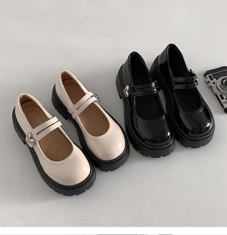 Product Introduction of Black and round Thick Bottom Mary Jane Small Leather Shoes Women 2024 New Retro Matching Skirt Low-Cut Chunky Heel Shoes 31