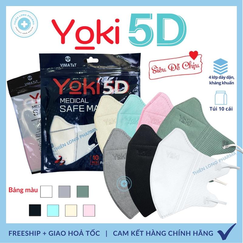   SET 50 Cái  Khẩu trang 5D Mask Yoki 4 lớp kháng khuẩn siêu dày chuẩn form thoải mái hàng chính hãng công ty khẩu trang  5d 