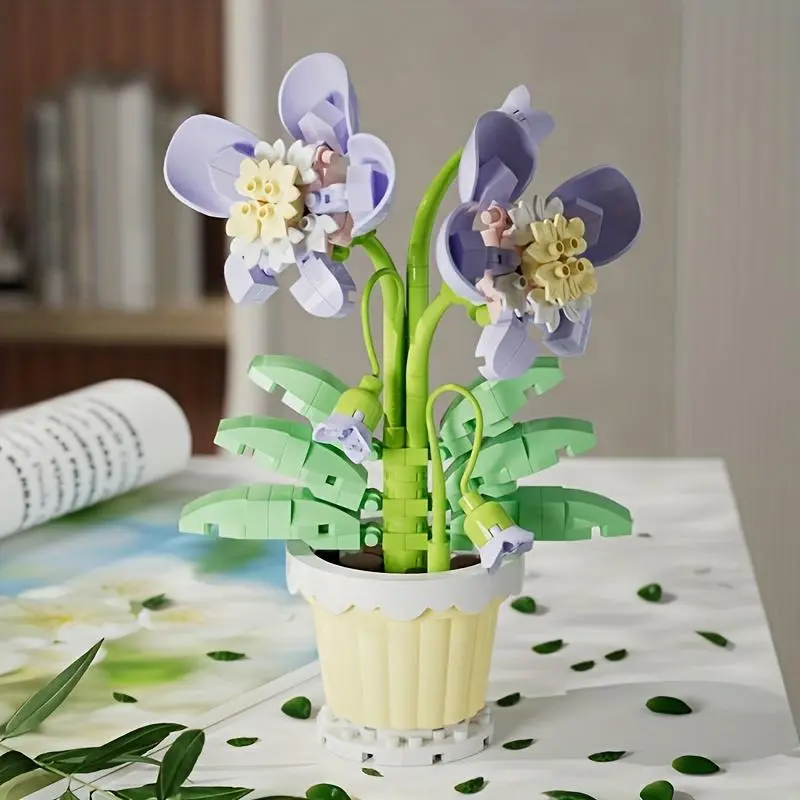 DIY Flower Building Blocks, Mini Flower Building Blocks, Creative Desktop Decoration, Educational Assembly Toy for Teenager & Adults 6