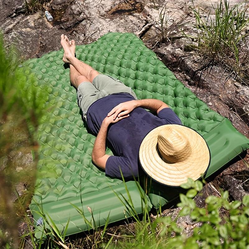 Product Introduction of Double Inflatable Mattress with Built-in Pillow Pump Outdoor Sleeping Pad Camping Air Mat for Travel Backpacking Hiking 8