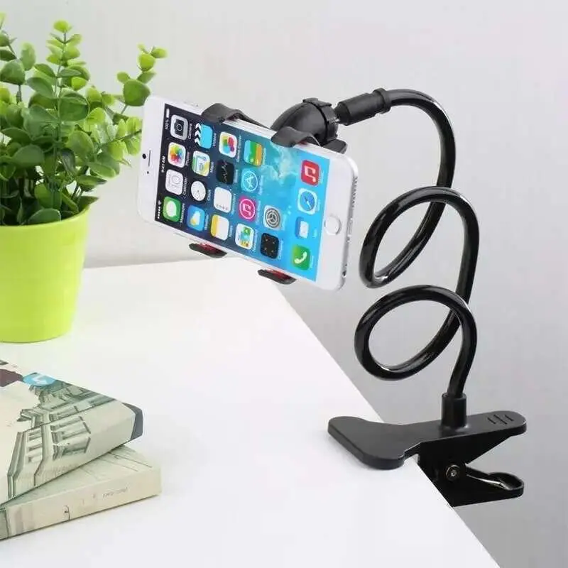 Universal Lazy Mobile Phone Gooseneck Stand Stents Flexible Bed Desk Table Clip Bracket for Smartphone Holder