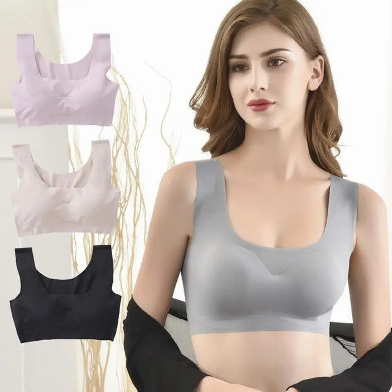Áo Ngủ Không Đường May Nhật Bản, Bộ 2 Chiếc, Dành Cho Nữ, Áo Ngực Yoga Thể Thao, Không Gọng, Có Đệm, Đồ Lót Ngủ Bra