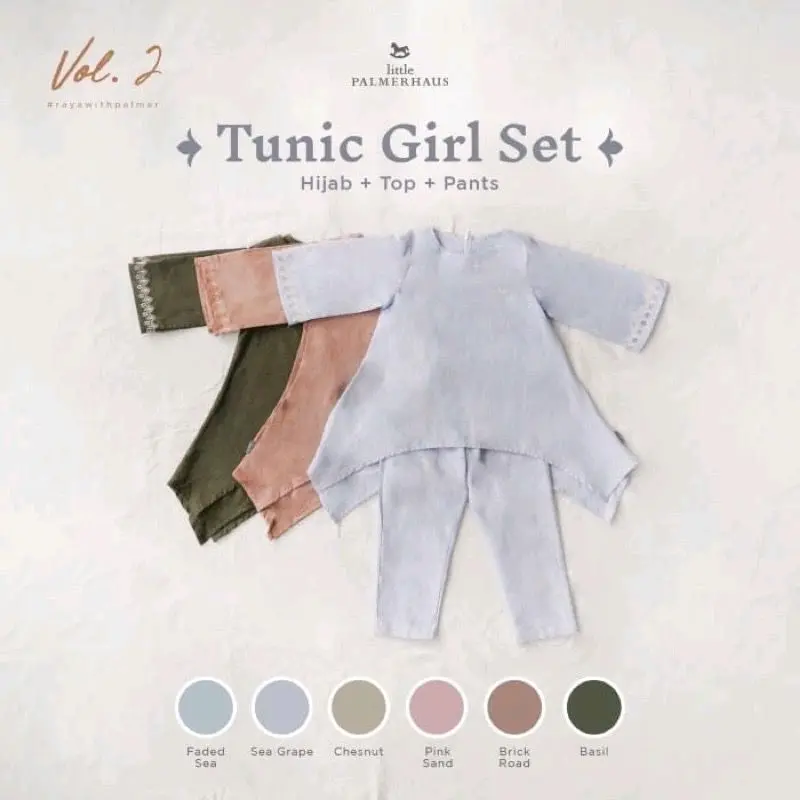 Little Palmerhaus - Classic Tunic Girl Set Raya Collection Baju Gamis Anak Perempuan