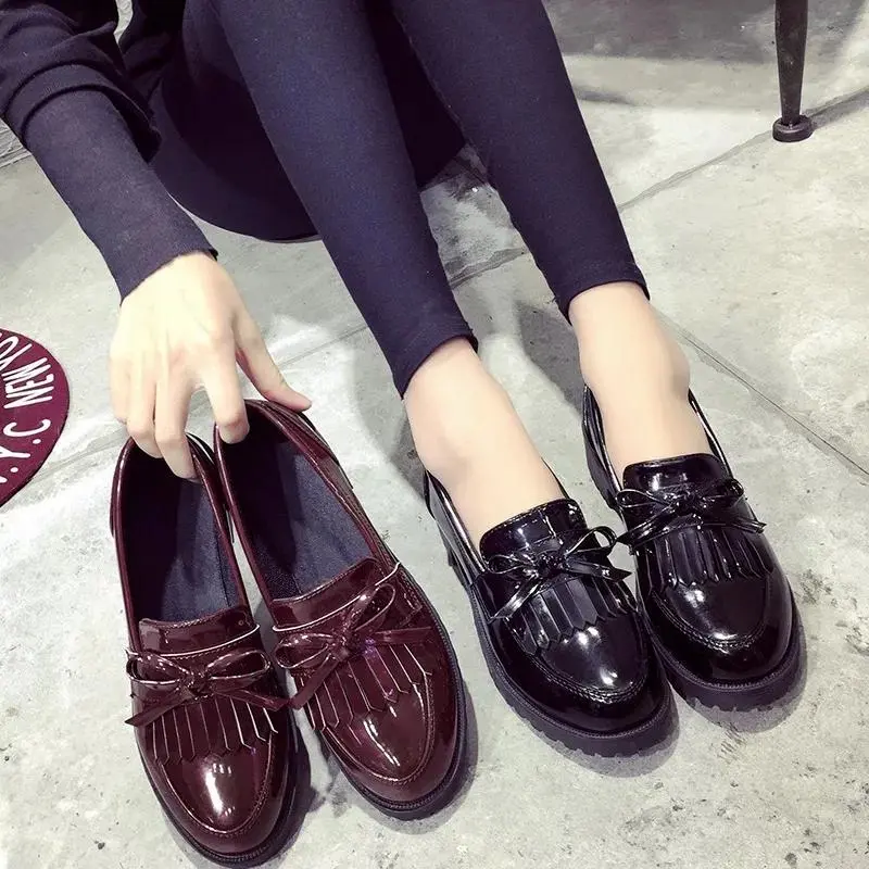 Sepatu Slip on Wanita Motif tali rumbai sepatu sandal cewek 3cm shoes mules kekinian