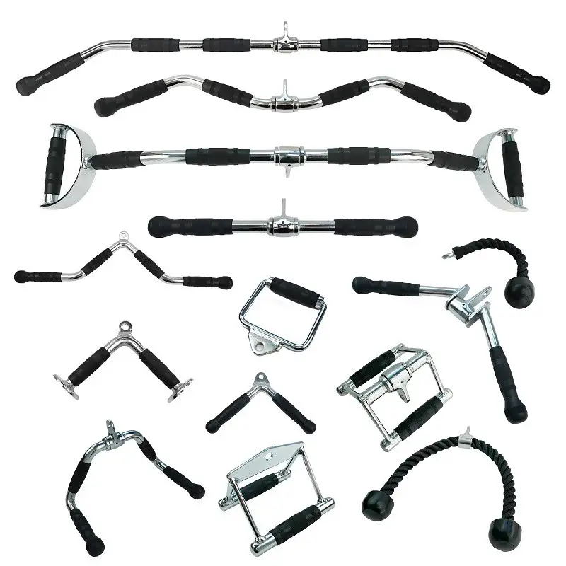Cable Machine Tricep Rope V Bar D Handle Lats W Bar High Level Pull Down Bar Fitness Equipment