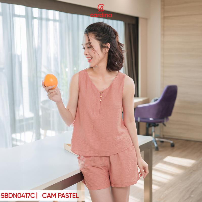 Product Introduction of Đồ Bộ Nữ CARDINA Chất Đũi BamBoo Xước Cao Cấp Áo Sát Nách Cổ V Quần Đùi Siêu Mát Y25 5BDN04 25