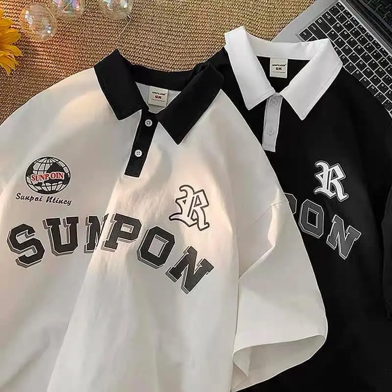 Áo polo nữ nam form rộng tay lỡ chất cotton su SUNPON - CRHSUP Có Cổ 3