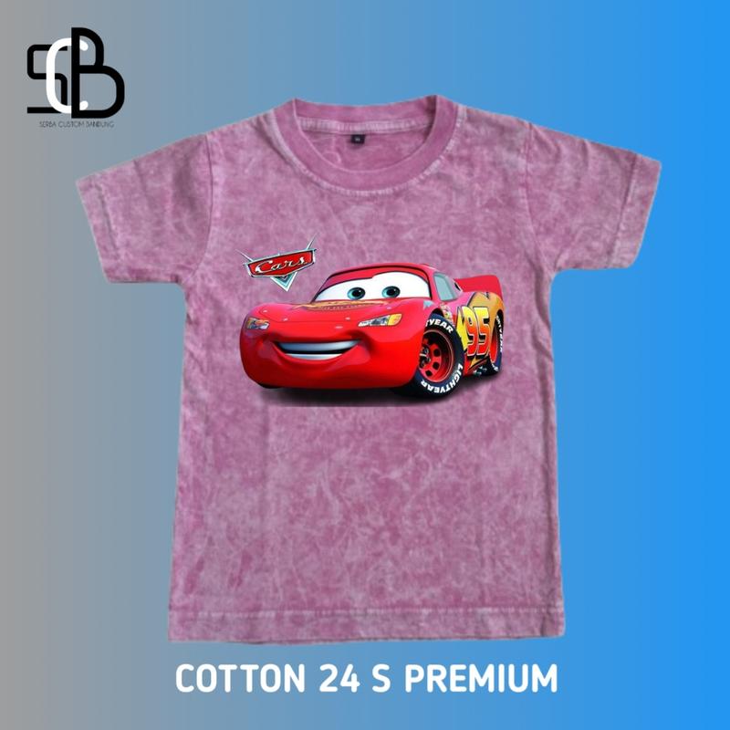 Kaos Anak Cars Mc Queen Katun washed Premium Fashion 1