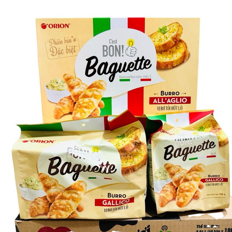 Bánh Nướng Giòn C’est Bon Baguette 180g ( 5 gói x 36g ) Vị Bơ Tỏi Đút Lò - Siêu Ngon ạ