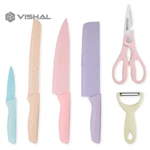 VISHAL 6IN1 Pisau Set Stainless Dilapis Anti Lengket /Peralatan Masak Pisau Set /VS-1803