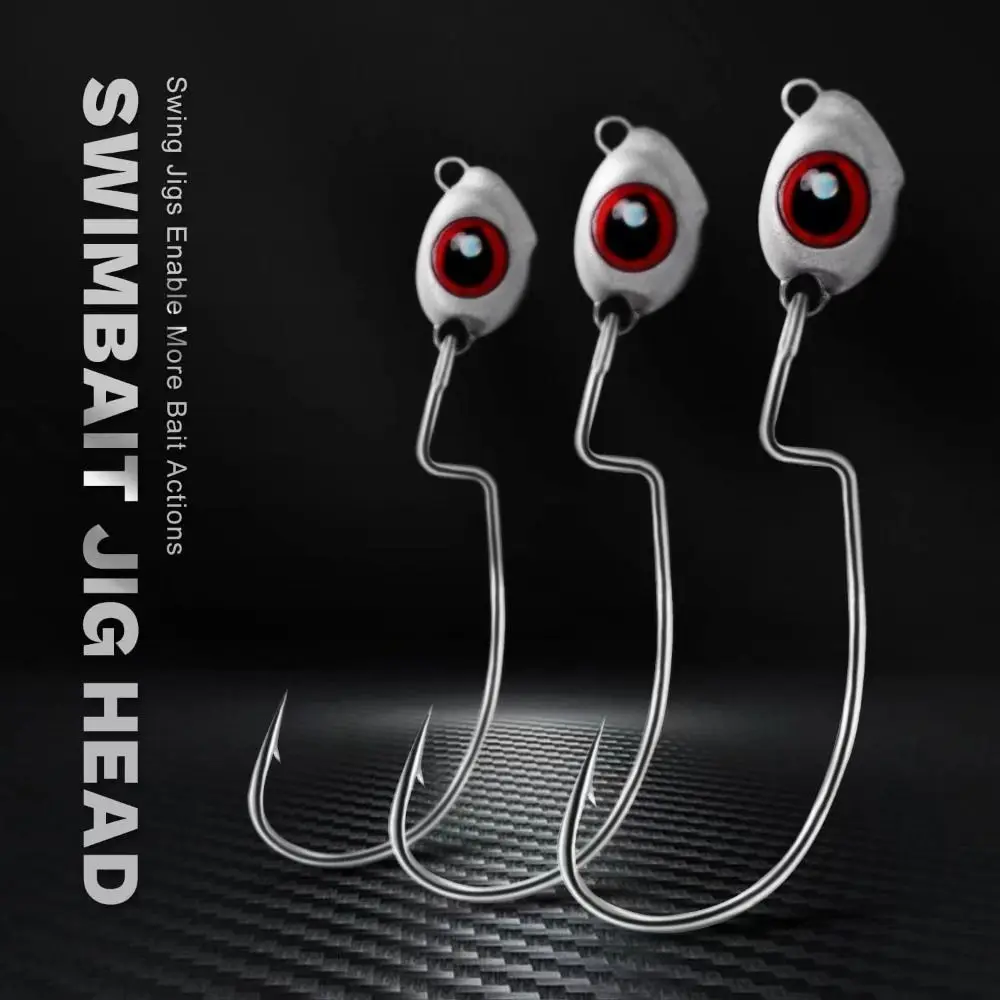 3.5g / 5g / 7g Sharp Fishing Jig Hooks Strong Fishhook Lock Lure Soft Bait Anti Hanging Strong Fishhook Refuse Run Fish Fishing Jig Head Hook for Fishing
