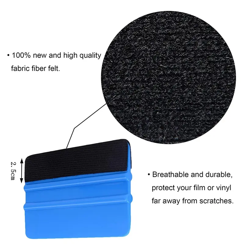 Felt Squeegee cho Vinyl, Nhựa Felt Edge Vinyl Squeegee, Đồ họa Decal Scraper Công cụ ứng dụng, Window Tint Squeegee với vải đen Felt Edge (Xanh Biển) 2