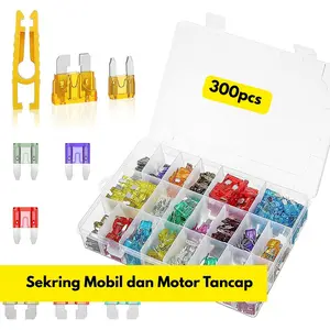 300pcs Sekring Mobil BR211 With Box Fuse dan Kecil Sikring Motor Besar dan Tancap Set