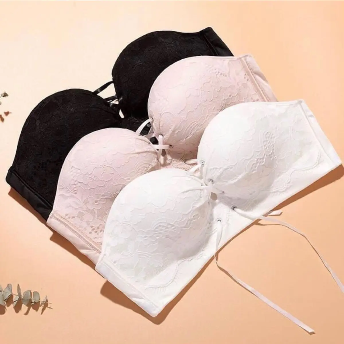 Áo cúp ngang rút dây [ FREESHIP] Nội y nữ 3 màu Trắng/ Đen/ Nude- Áo lót nữ tạo khe chống tụt (Ms-05) Bra