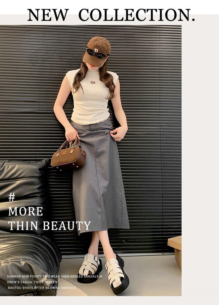 Product Introduction of Thick Sole Closed Toe Woven Half Slippers for Women 2025 Summer New Comfortable Lightweight Slip-On Casual One-Word Slippers 2