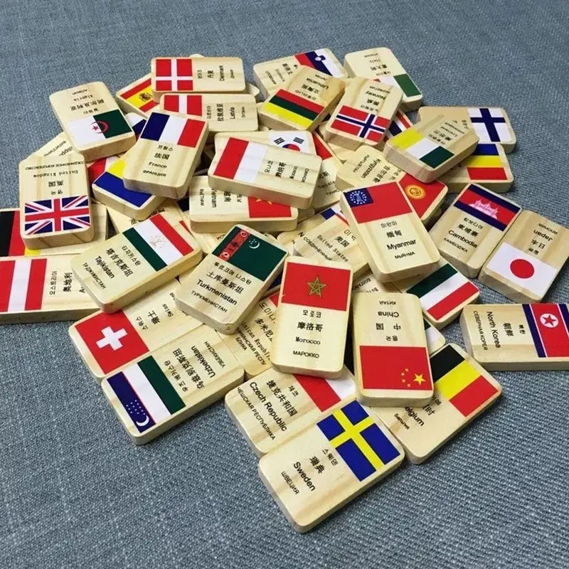 Đồ chơi gỗ domino hình 100 lá cờ các quốc gia trên thế giới 7
