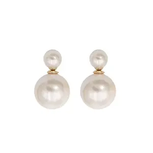 Anting mutiara simple gaya anggun Pearl Earrings (K.S)