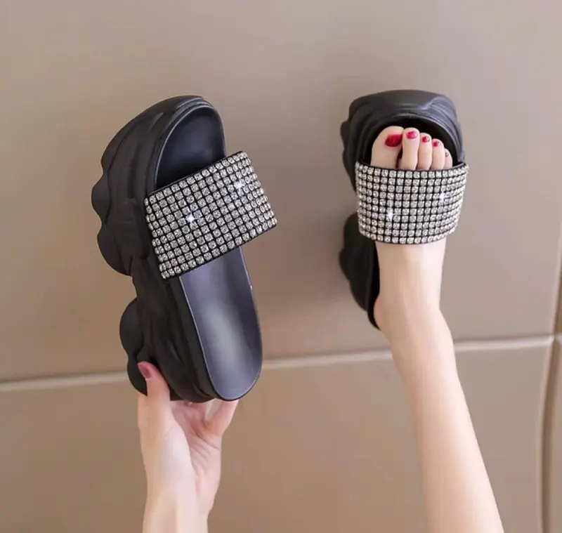 Dép Bánh Mì Nữ Phối Xoàn Sang Trọng Cao 8,5 Phân - Jolie Shop Giày 2