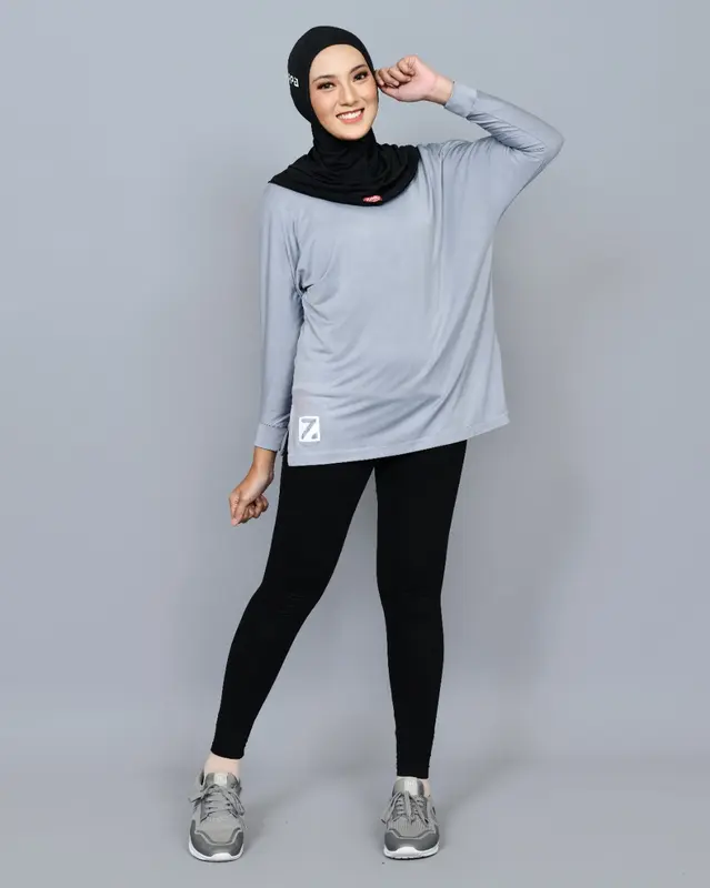 Zeea Baju Olahraga Muslimah Baju Gym Wanita Hijab Polos Inner Farah Muslim Panjang 4
