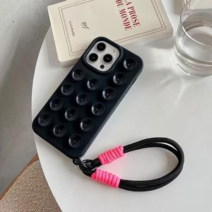 Funda para teléfono de ventosa multifuncional con conjunto de cordón para modelos de iPhone 11-16, cubierta protectora de TPU a prueba de golpes