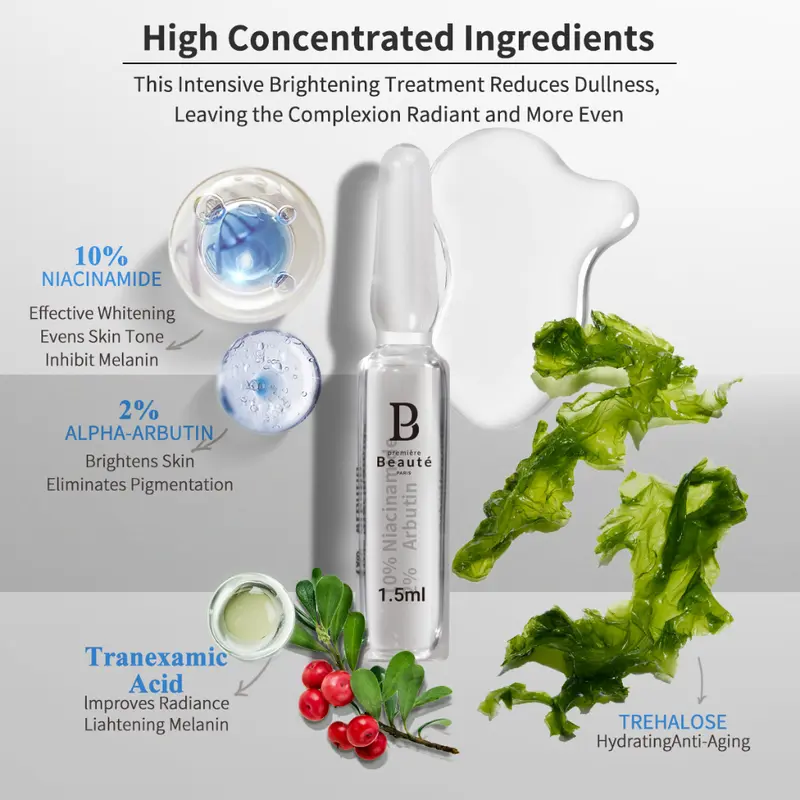 Ampul Pencerah Whitening Niacinamide 10x1.5ml PREMIERE BEAUTE - Liquid, Acid 1