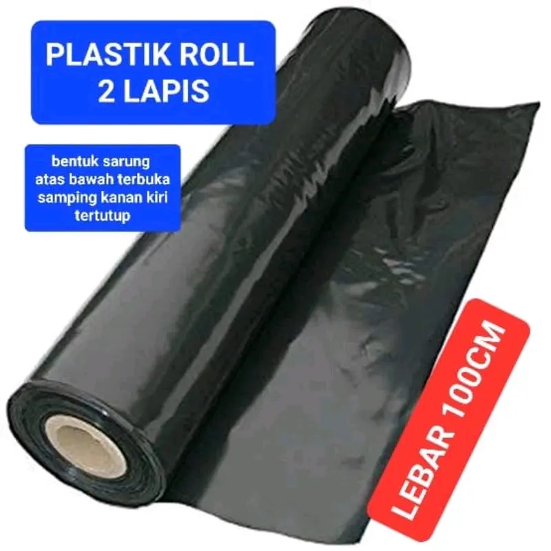 Plastik Roll Hitam Besar Jumbo 100cm | Packing Meteran | Polymailer bag roll per meter | Kantong bungkus onlineshop | Plastik pembungkus paket online shop | Plastik gulung wadah peking paket