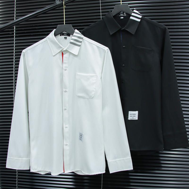 Áo sơ mi nam THOM dài tay quảng châu phối họa tiết cao cấp chất vải lụa kate mềm mịn, dày dặn thiết kế trẻ trung năng động smd-16 NEWSTORE Menswear Shirt