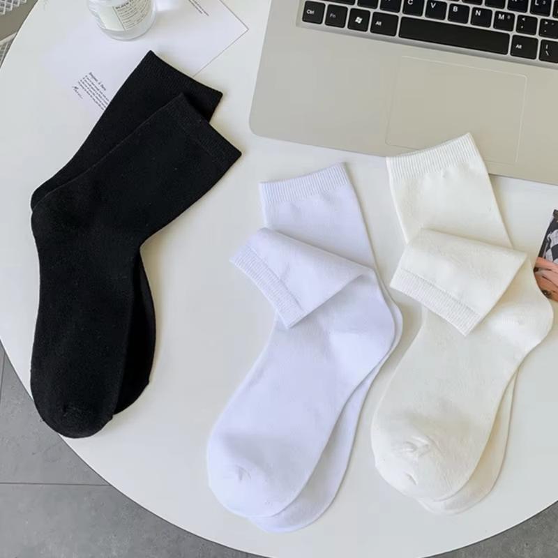 Fashion Simple Allmatch Casual Cotton Socks Classic Solid Color ...