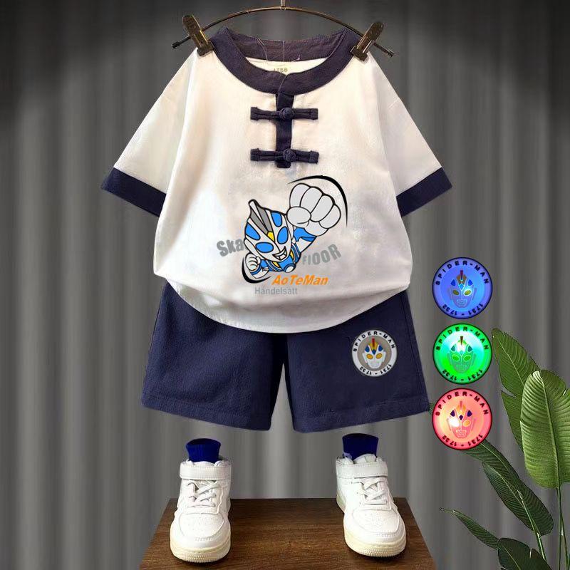 Product Introduction of Boy Han Chinese Clothing Suits Baby Luminous Two-Piece Pants Red CNY New Year Clothes Chinese Style Tang Suit 15