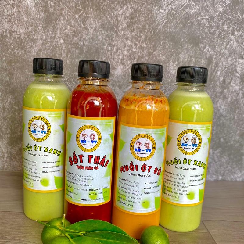 COMBO 2 chai muối ớt xanh, ớt đỏ Nước Sốt Gia Vị Chua Cay 6