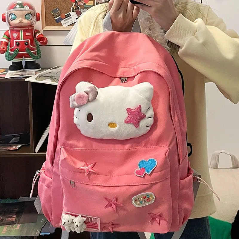 Ba Lô Kitty, Y2g Tự Làm, Dễ Thương Và Vui Nhộn, Phong Cách Cô Gái Mềm Mại, Thích Hợp Cho Học Sinh, Túi Đi Học, Cô Gái Nóng Bỏng XINGX, Chính Hãng 1