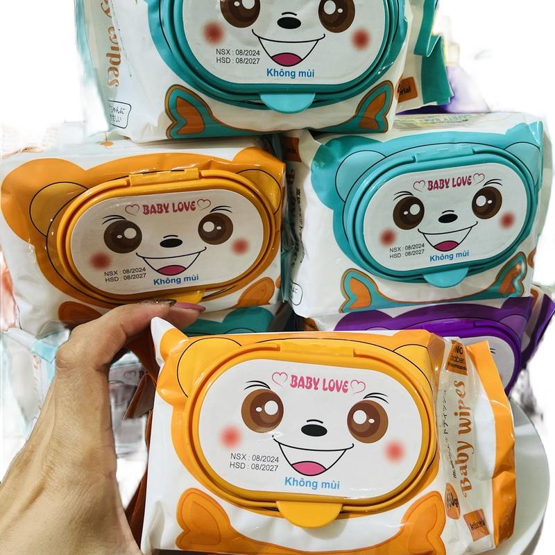  {Gía sỉ} Thùng 10 Gói KHĂN GIẤY ƯỚT BABY WIPER LỚN 600gr KHÔNG MÙI kt 17*23cm Mix nhiều màu an toàn cho bé Khăn Ướt 