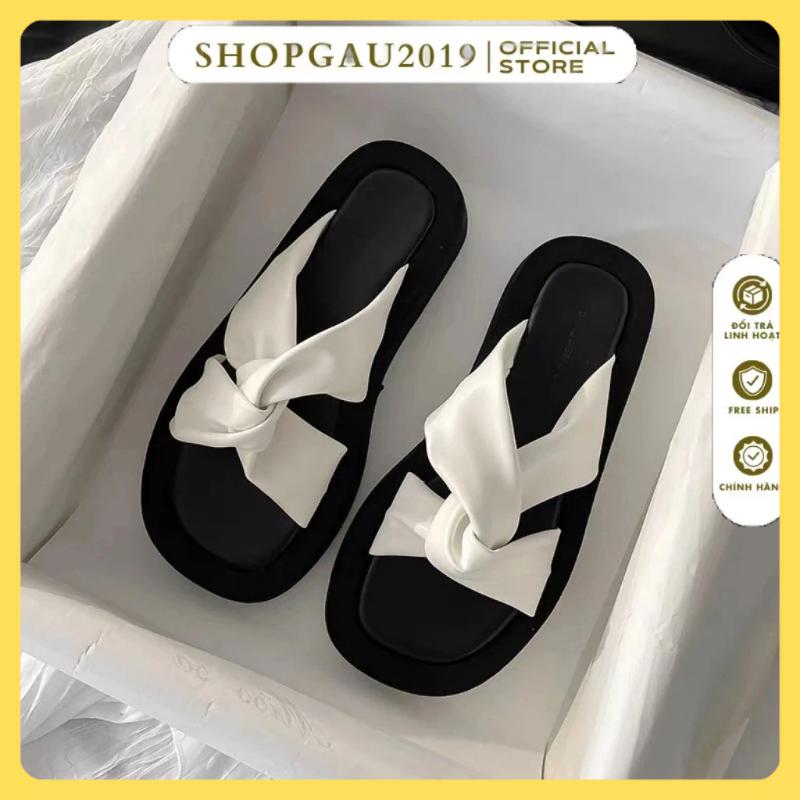 Product Introduction of Dép nữ quai xoắn chéhàn Quốc EMY cao 2p xinh xắn - form nhỏ lấy tăng lên 1 size Shoes DéP GiàY 0