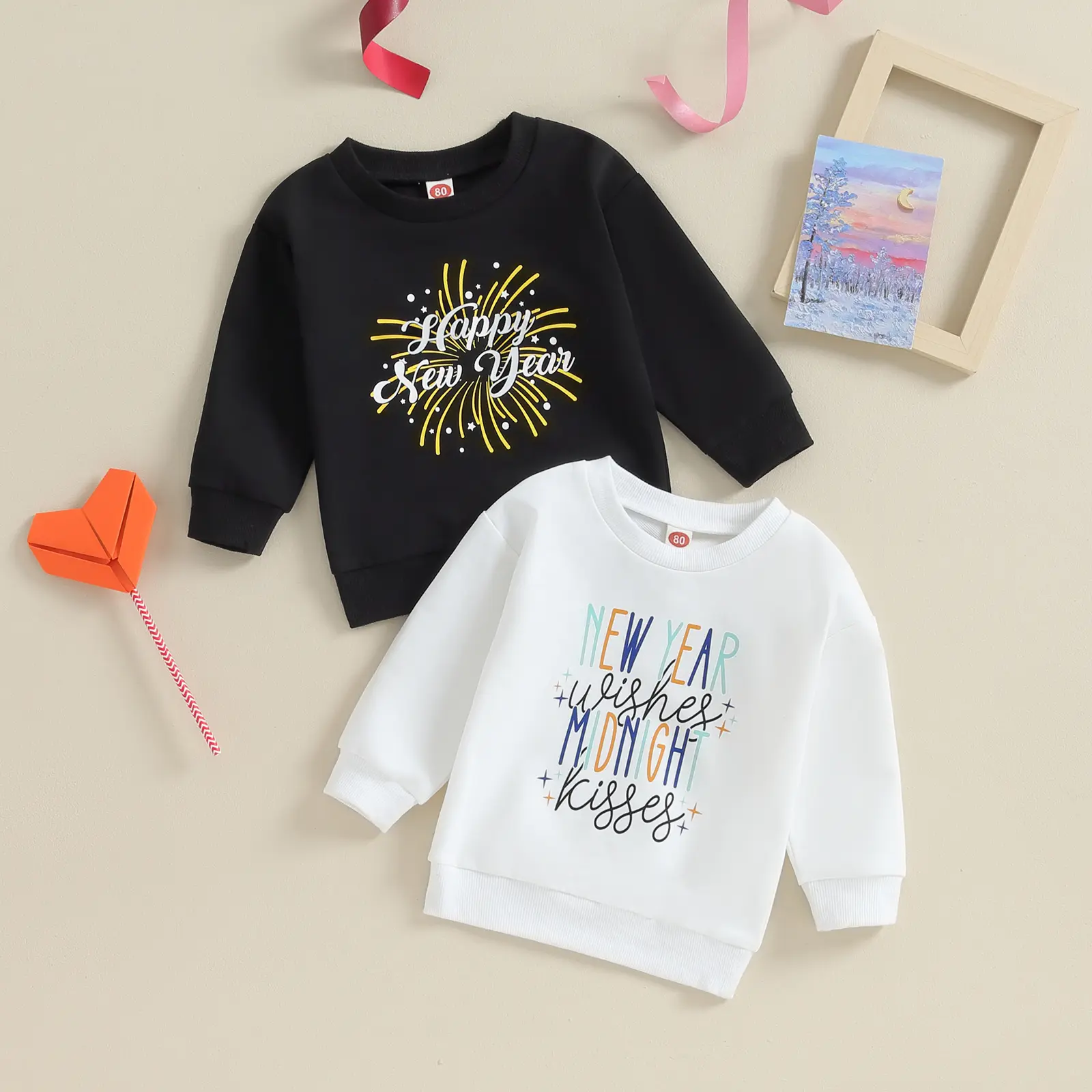 Boys Autumn Casual Sweatshirts Long Sleeve Crewneck Letter Print Pullover Crew Neck Tops