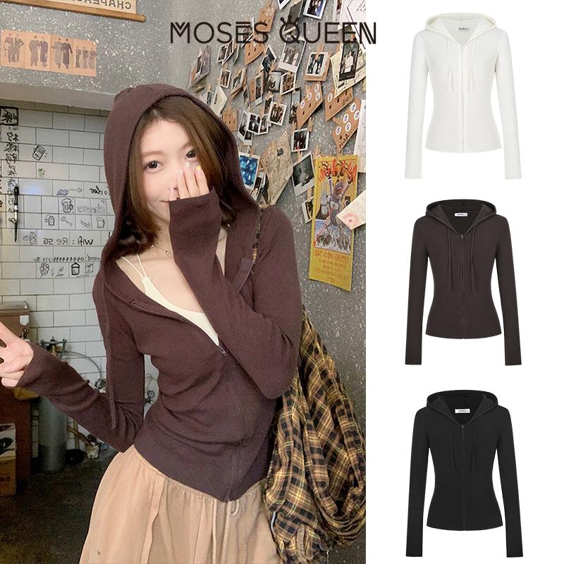 Áo Có Khóa Kéo Nữ, Nữ Hoàng Moses, Dáng Ôm Và Mỏng, Có Thể Mặc Ngoài Trời, Áo Khoác Nhẹ Nhàng Và Dễ Phối Đồ Phong Cách 2024 Đầu Mùa Thu, # 62607