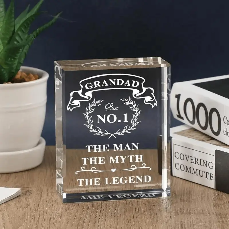 Grandad No.1 The Man The Myth The Legend Acrylic Ornament, 1 Count Grandpa Birthday Gift, Home Craft Decoration Gift, Memorial Gift, Party Table Centerpiece, Signs 6