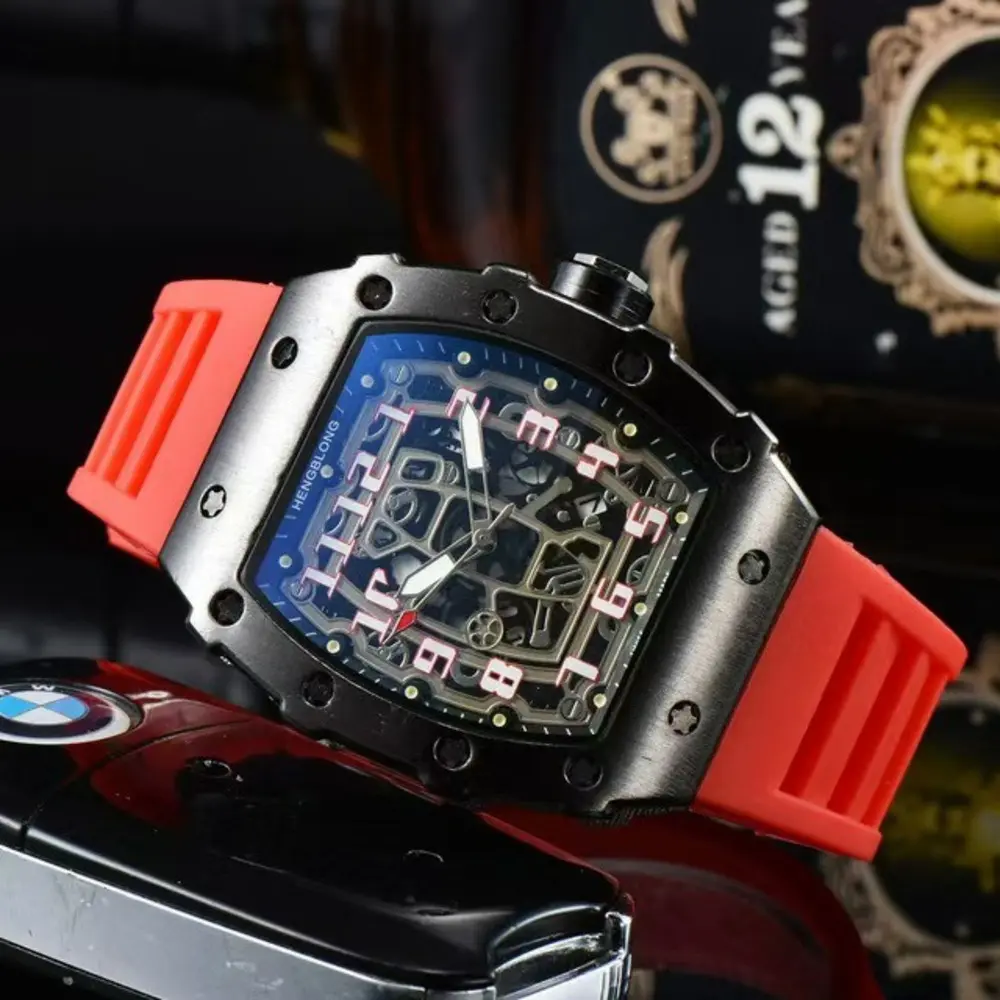 New hollow out non mechanical pointer single calendar unisex quartz watch for men and women, barrel d watch