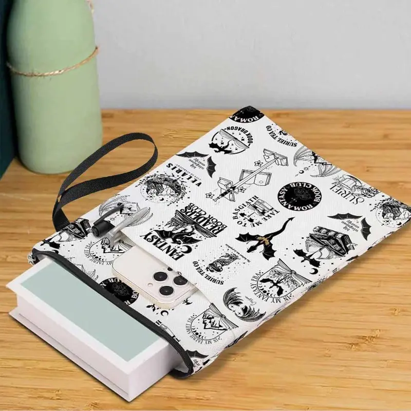 File Book Versatile Storage Bag, 1 Count Tablet Bag, Portable Paper Storage Organizer Pouch for Home Office School, Glamour Gifts, Makeup, Desk Organizers & Accessories, Fabric Storage Organizer, Canvas Zipper Bag, Organizational Zipper Storage 2