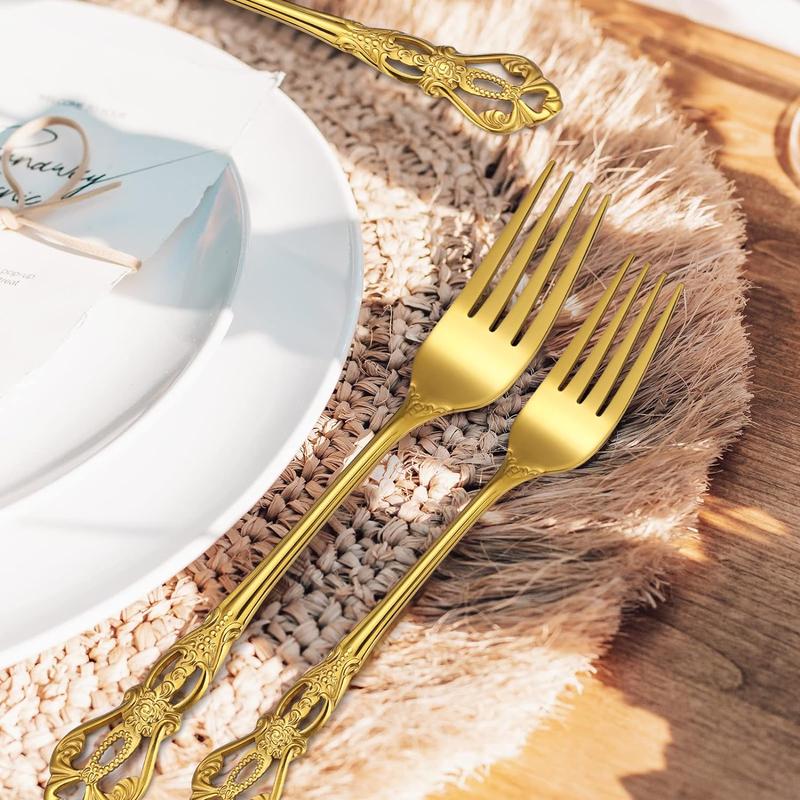 Product Introduction of Stainless Steel Tableware Set, Retro Dessert Spoon & Fork Set, Exquisite Tableware for Home Kitchen Restaurant Coffee Shop 18